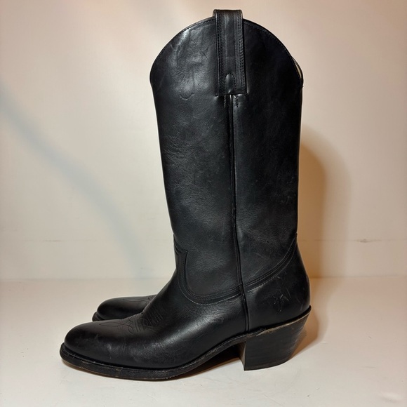 Frye Vintage Billy Pull On Mens Black Western Cowboy Leather Boots Size 9.5 B - Picture 2 of 11